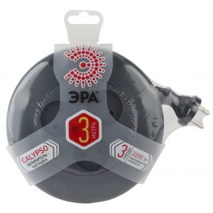 Удлинитель-рулетка 3-м. 3м. б/з ЭРА Черный UR-3-3M-B