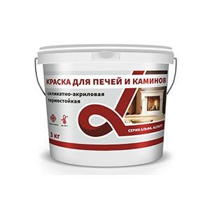 Краска АЛЬФА для печей и каминов 1,3 кг Белая
