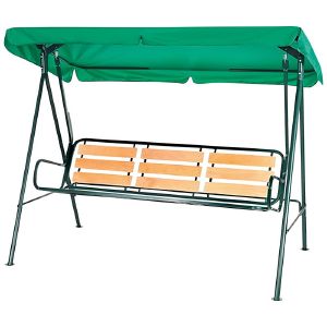 Качели садовые «Отдых1-Р» трёхместные раскладные зеленые