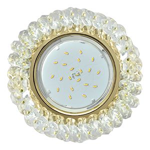 Светильник встраиваемый Ecola GX53, прозрачный/золото H4 5341 FD53RYECB