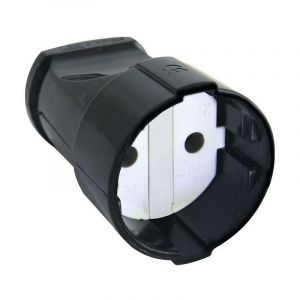 Кабельная розетка 1-м. б/з TDM 10А 250В Чёрный