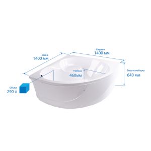 Ванна TRITON Эрика 140x140x64