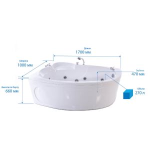 Ванна TRITON Изабель левая 170x100x66