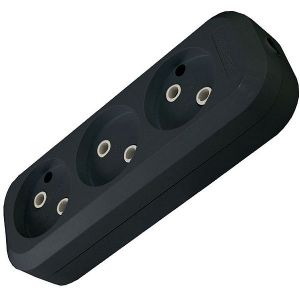 Колодка розеточная 3-м. б/з TDM 10А 250В Черная