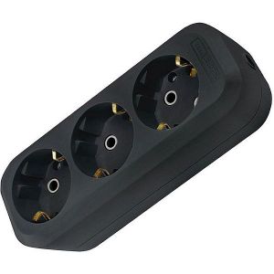 Колодка розеточная 3-м. с/з TDM 16А 250В Черная
