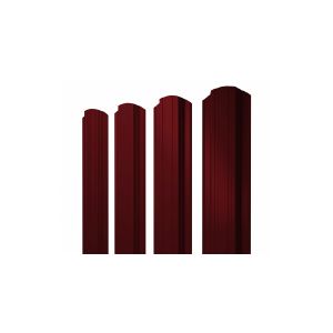 Евроштакетник фигурный П-профиль 0,4 мм 108х2000 мм 3005 Вишневый