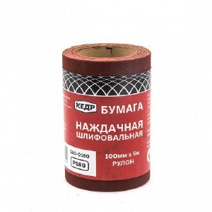 Бумага наждачная КЕДР Р180 100 мм х 5 м 140-0180