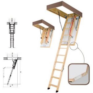 Лестница чердачная FAKRO LTK Thermo 60х120х280 см