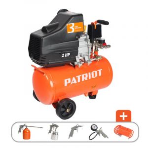 Компрессор Patriot Euro 24-240K поршневой масляный с набором пневмоинструмента Kit 5B