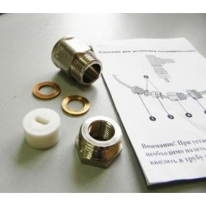 Сальник REXANT с двойной резьбой 1/2 и 3/4 для ввода кабеля в трубу, никелированная латунь
