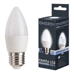 Лампа светодиодная Energy LED C37-7-E27-4000