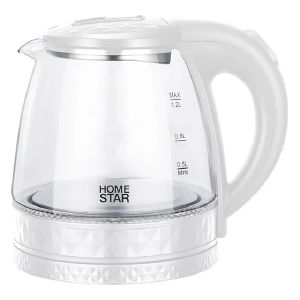 Чайник Homestar HS-1053 1,2 л стекло, пластик, белый