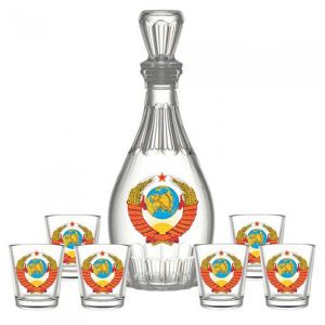 Набор для вина 7 пр «СССР» (Графин+6 стаканов)