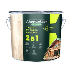 Защитно-декоративное покрытие Здоровый Дом 2,7 л Еловая зелень