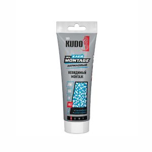 Клей монтажный Kudo Home inv. Montage, акриловый, 200 мл, прозрачный