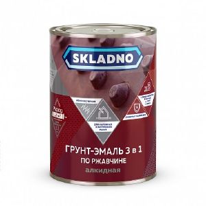 Грунт-эмаль по ржавчине 3 в 1 Skladno, 1,8 кг, желтая