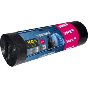 Мешки для мусора York, строительные экстрапрочные, 160 л, рулон 10 шт 090080