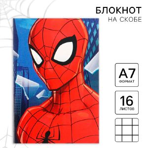 Блокнот А7 16л на скрепке, Человек-паук