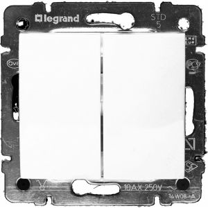 Мех. выключателя 2-кл. с/у LEGRAND VALENA проходн. Белый 774408 (Р)