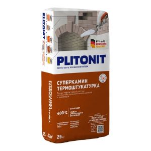 Смесь штукатурная Плитонит Суперкамин ТермоШтукатурка 25 кг Белый