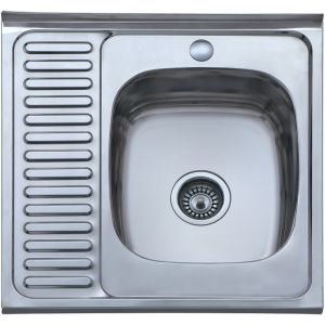 Мойка накладная нержав.VIGRO EKO 600х600х180 мм чаша справа VE863R (Р)
