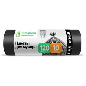 Мешки для мусора CreenCleean Classic черные 120 л. 10 шт. 70х110 см.