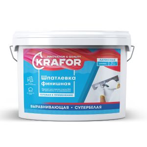 Шпатлевка финишная выравнивающая Krafor, акриловая, 1,5 кг