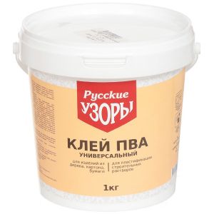 Клей ПВА Русские узоры, универсальный, однокомпонентный, 2 кг