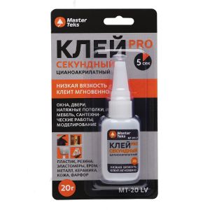 Клей секундный цианоакрилатный MasterTeks PRO, 20 г