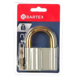 Замок навесной Bartex, блистер, дисковый, 70 мм, алюминиевый, 3 ключа