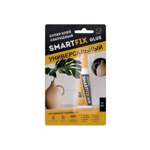 Клей A.D.M, универсальный, однокомпонентный, 3 г, блистер, GHS301B, SmartFix GLUE, Супер