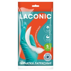 Перчатки резиновые антибактериальные LACONIC (S) 77902