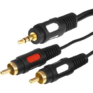 Шнур Стерео 3,5мм - 2 RCA, 1,5м, Gold REXANT (17-4232)