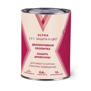 Декоративная пропитка для дерева V Ultra, шелковистая полуматовая, 0,8 л, палисандр
