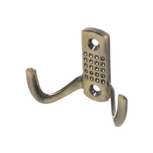 Крючок-вешалка 2 крючка, 6.3х5 см, ЦАМ, StahlBuro, 308 AB, 16134, бронза