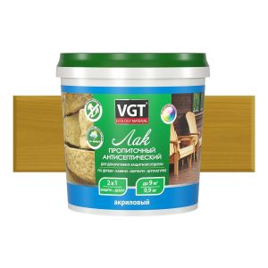 Лак пропиточный с антисептиком для дерева и камня VGT, акриловый, 0,9 кг, дуб