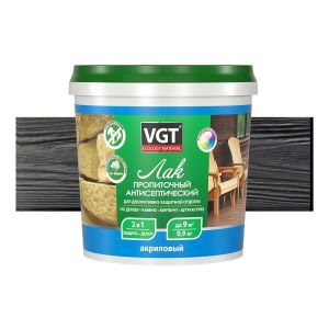 Лак пропиточный с антисептиком для дерева и камня VGT, акриловый, 0,9 кг, графит