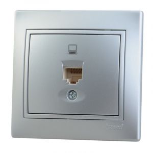 Розетка 1-м. с/у LEZARD МИРА Комп. Метал. Сер. 701-1010-139 (Р)