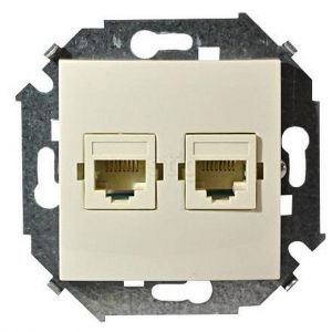 Мех. розетки 1-м. с/у SIMON-15 Комп.+телеф. Слон. Кость 1591590-031 (Р)