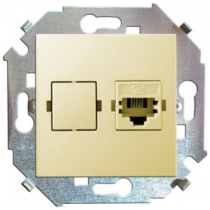 Мех. розетки 1-м. с/у SIMON-15 Телеф. Слон. Кость 1591480-031 (Р)
