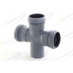 Крестовина канализационная одноплоскостная ВК d-50х50х50 мм 90° Серый