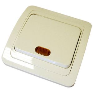 Выключатель 1-кл. с/у TDM Валдай 1-кл с подсвет. слон. кость 10А SQ1804-0104 (Р)