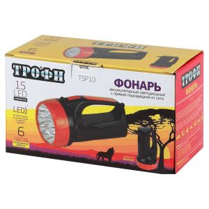 Фонарь ручной ТРОФИ TSP10 аккумуляторный 15 светодиодов