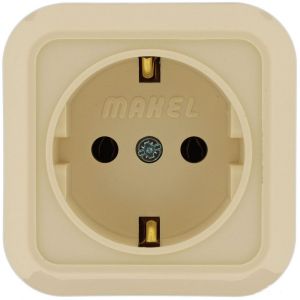 Розетка 1-м. о/у с/з MAKEL Кремовый 45208 (Р)