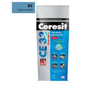 Затирка Церезит (Ceresit) CE 33 Comfort №85, серо-голубая, 2 кг