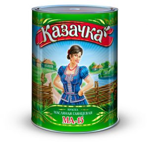 Краска масляная Казачка МА-15, глянцевая, 0,9 кг, желтая