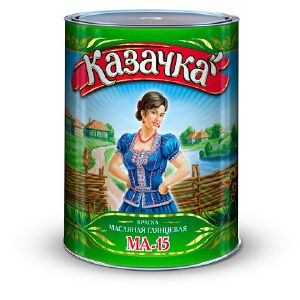 Краска масляная Казачка МА-15, глянцевая, 0,9 кг, черная
