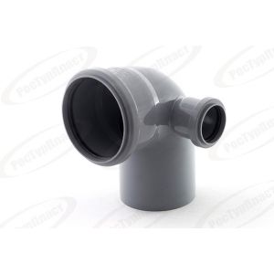 Отвод канализационный ВК d-110х50 мм Правый 90° Серый