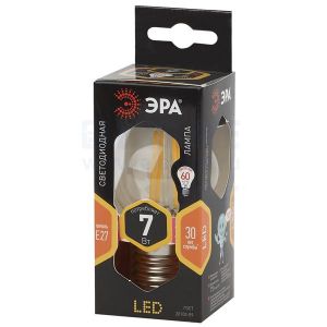 Лампа светодиодная Эра F-LED Е14 7 Вт P45 Шар Прозрачная 2700К