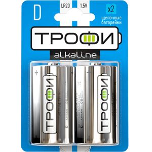 Элемент питания ТРОФИ LR20-2BL 1,5V  2 шт.